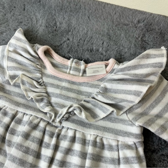 Nordstrom Baby Girl Striped Romper with Ruffle Details - 3M - Picture 4 of 7